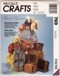 6038  MCCALLS ADORABLE 12'' GIRL DUCK, 12'' BOY DUCK, CLOTHES PATTERN